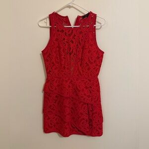 BCBGeneration Red Lace Cutout Mini Dress